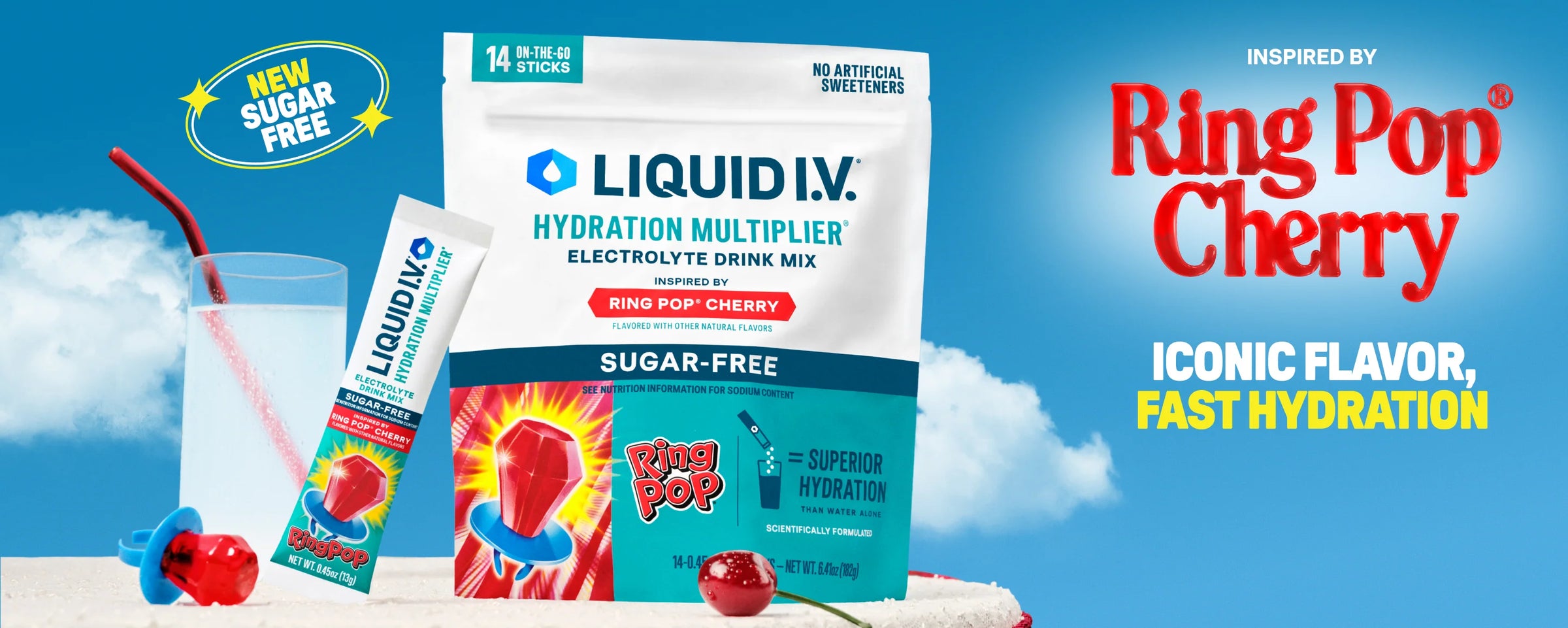 Ring Pop Cherry Hydration Multiplier Sugar-Free - Candy Twist